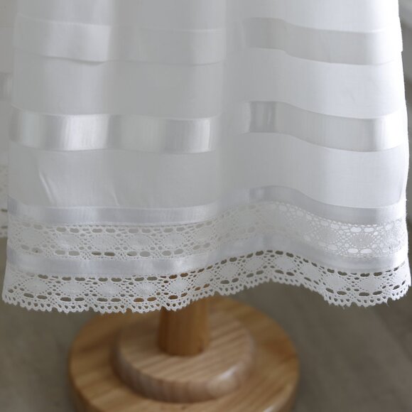 Strasburg White Dress Heirloom Cotton Flower Girl Special Occasion NEW - Picture 4 of 6